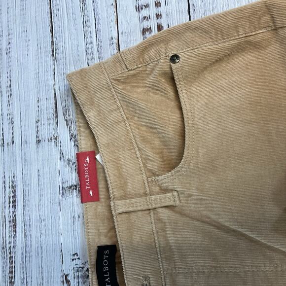 Talbots Corduroy Jegging Pants sz 14 Curvy Khaki Stretch High Waist Skinny Ankle - Picture 3 of 9